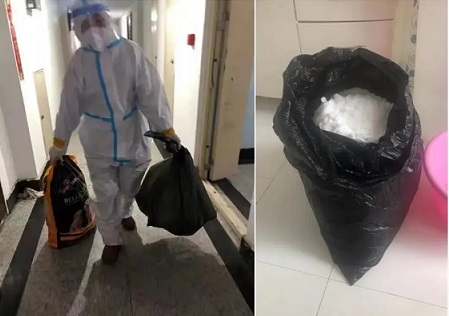 居家隔離男孩眼饞外面的雪景，“大白”看到家長朋友圈后送雪到家