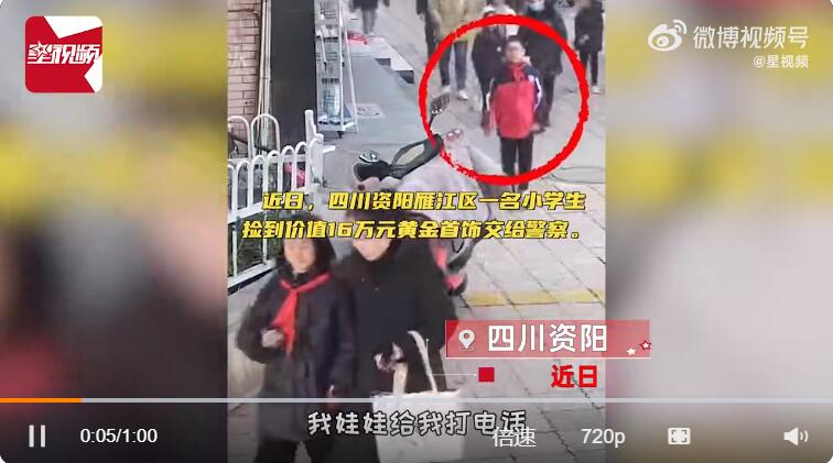 四川資陽(yáng)小學(xué)生拾金不昧獲每年6千元助學(xué)金